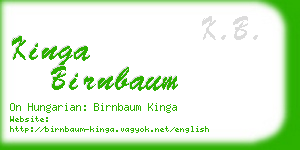 kinga birnbaum business card